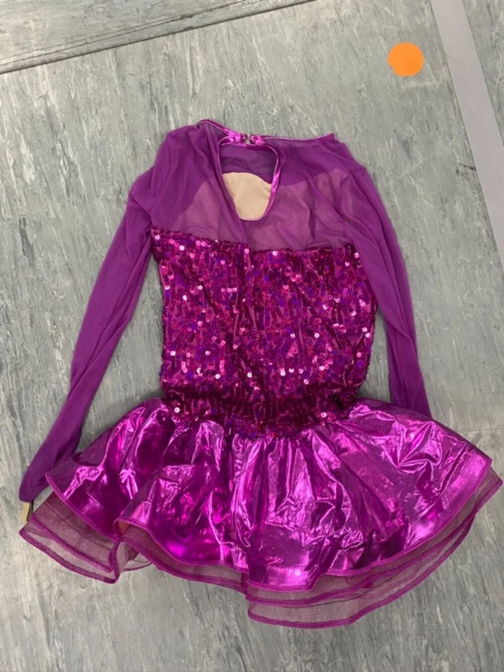 Purple Sequined Dance Costume Leotard-XLC-Weissman